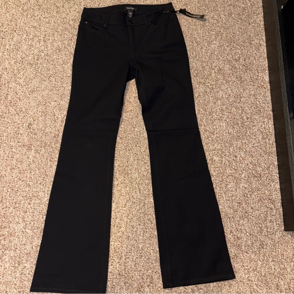 WHITE HOUSE BLACK MARKET Womens Black High Rise Skinny Flare Jeans Size 4 - Picture 4 of 13